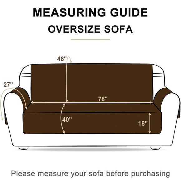 Chocolate Brown and Beige Reversible Sofa Cover, X-Large (fits 78” sofa) - Picture 3 of 7